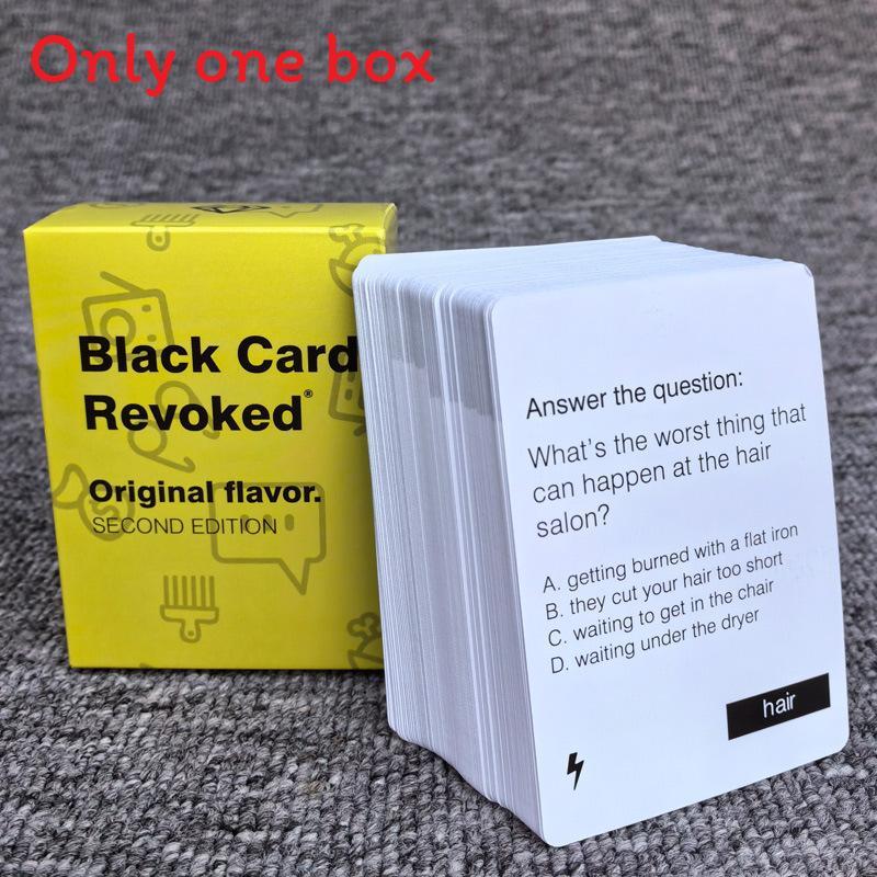 Black Card Revoked Party Game With Colorful Paper Cards For Family Entertainment And Interactive Play жёлтый