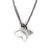 NOA [I2223] - Silver-white 'Crystal Butterfly' Designer Necklace