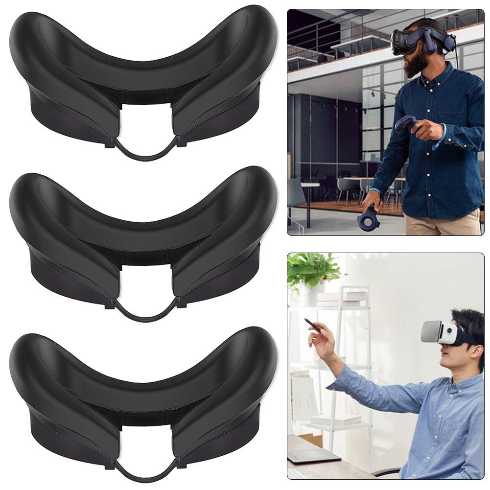 

6UK 3Pcs Silicone Eye Cover Anti-sweat Face Cushion for Meta Quest 3 VR Glasses(