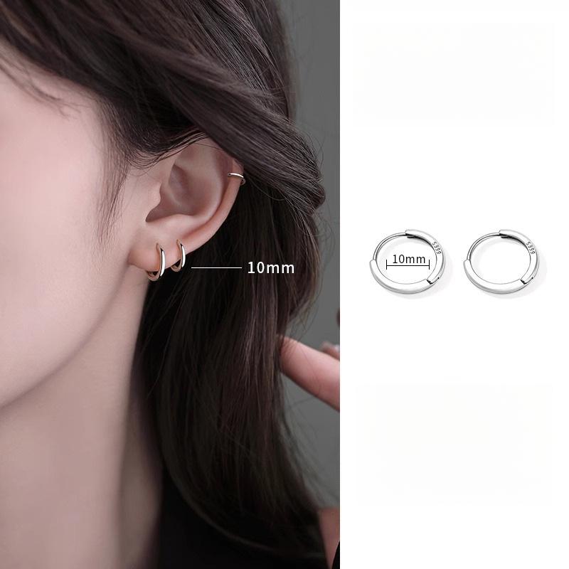 Cercle Uni, Boucles d'Oreilles Cercle, Boucles d'Oreilles Puces pour Femmes, Boucles d'Oreilles Premium