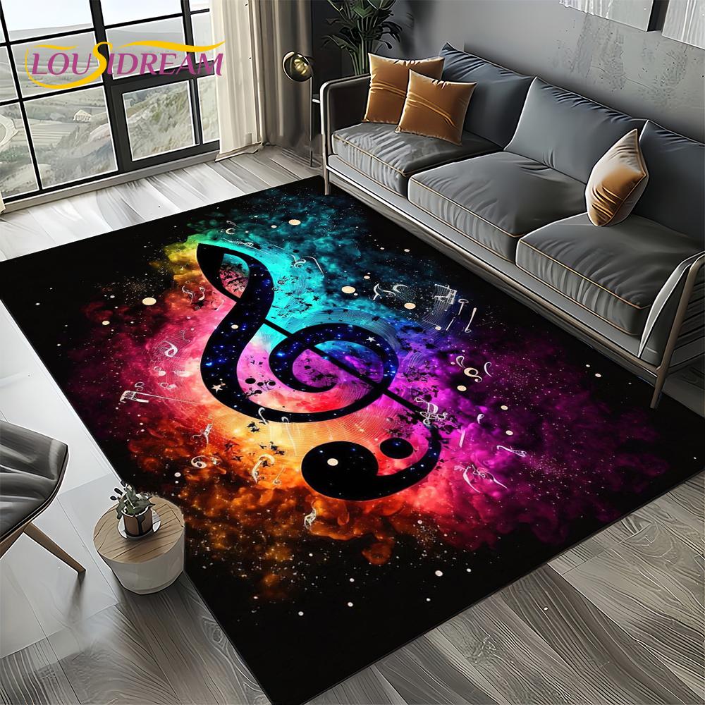 Note Music Colorful Musical Score Cartoon Dream Carpet Rug for Living Room Bedroom Home Sofa Decoration,Kid Non-slip Floor Mat