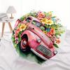 Vintage Pink Truck with Colorful Flowers - Watercolor Art PrintUmbrella, Portable 3-Fold Compact Umbrella for Men & Women Gift