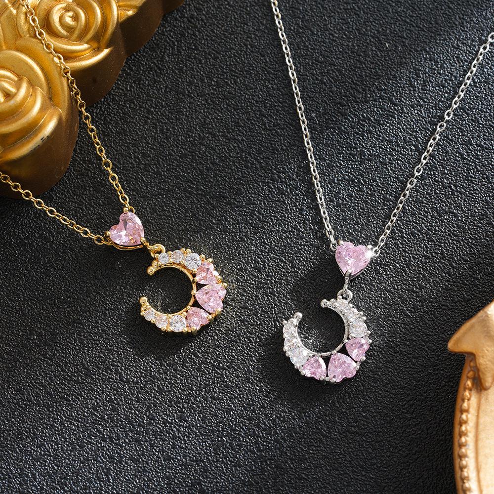 Korean Style Star Moon Diamond Clavicle Necklace - Trendy Women's Jewelry