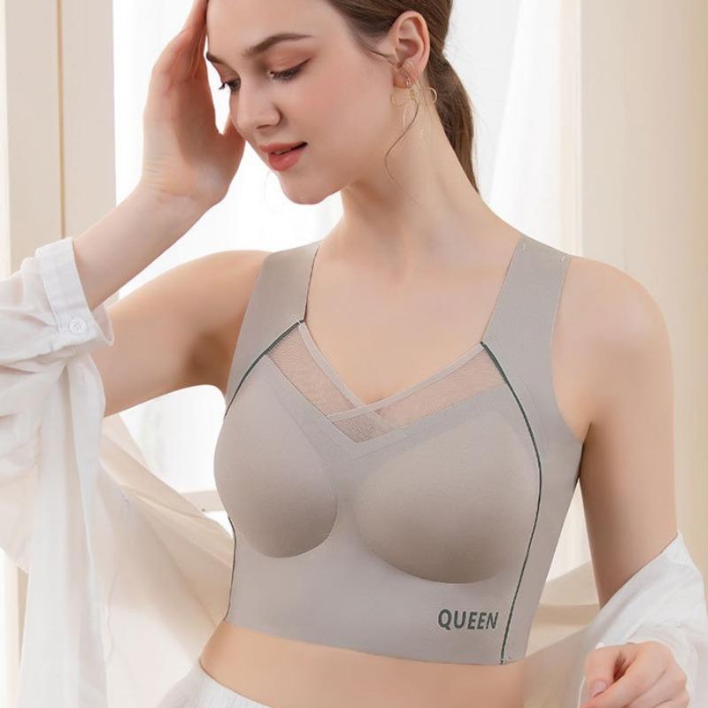 Nahtloser Rücken Übergröße Verbreiterte Seitenwand Brustkontrolle Unterwäsche für Frauen Stoßfest Push-up Push-up Ohne Bügel Sport-BH