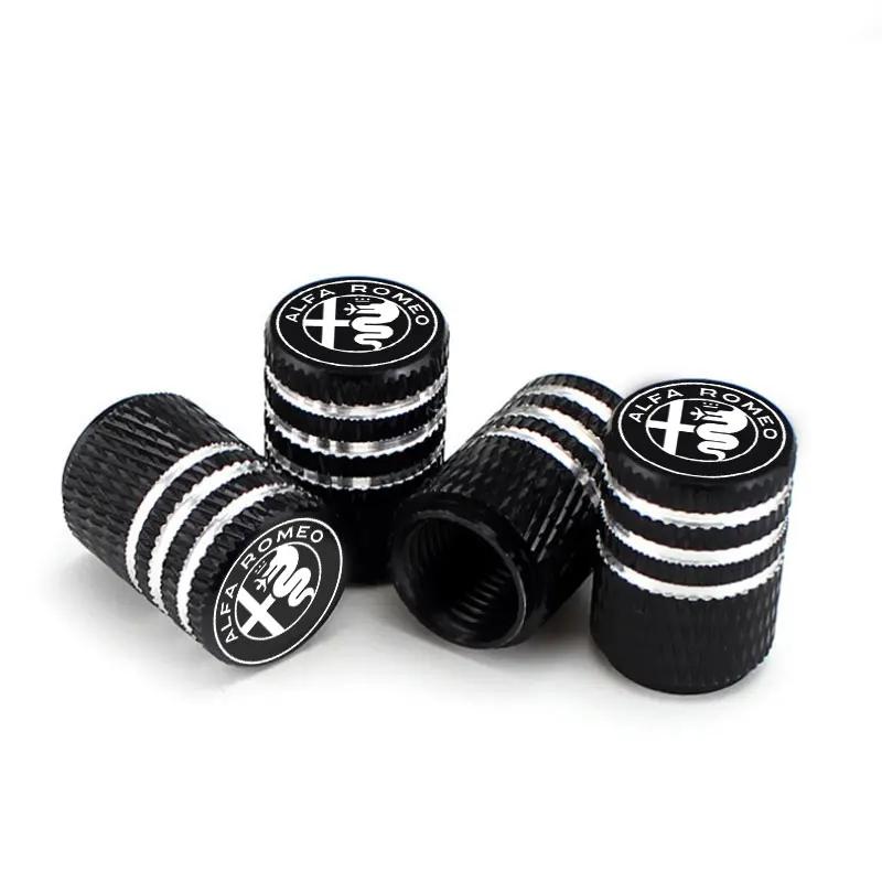 Hub Caps Car Tire Valve Cap Aluminum Tire Wheel Stem Air Valve Cap For Alfa Romeo Giulia Stelvio Giulietta 159 147 156 166 Car A CVO1