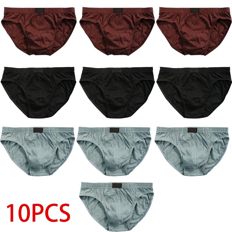 

10 шт. Хлопковые мужские трусы-слипы с принтом, нижнее белье, свободные, большого размера, влагопоглощающие, дышащие 3XL