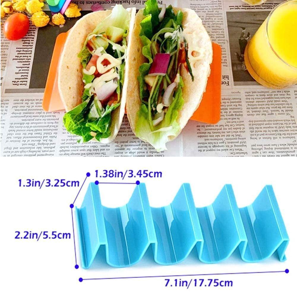4pcs Mexican Tacos Pancake Shelf Holder Wave Shape Tray Holder Plastic Roll Food Display Holders Kitchen Tool Tableware