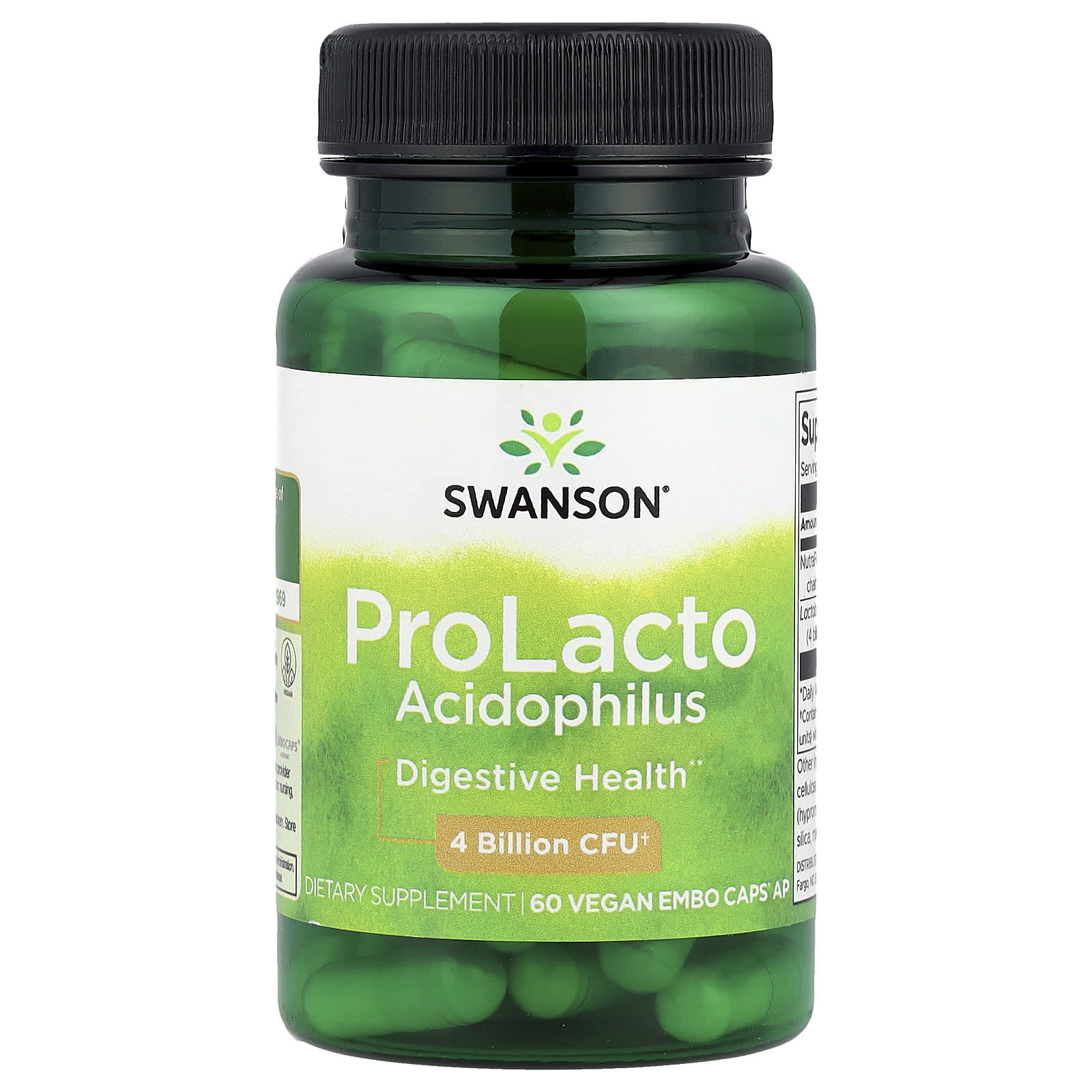 

Prolacto Acidophilus, 4 Billion CFU, Vegan Embo Caps® 60 Tablets