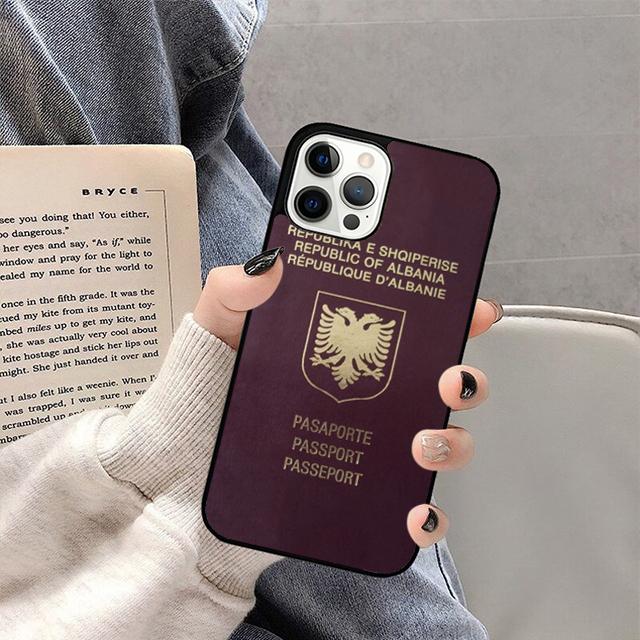 Albania Passport Phone Case For iPhone 17 Air 16 15 14 13 12 Pro Max Plus Max Cover Shell coque