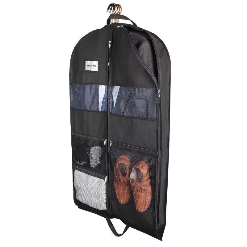Garment Bags for Travel Hanging Garment Bags for Men Double Sides Zipper Large Mesh Pockets Monogrammed Closet Clothes Storage
