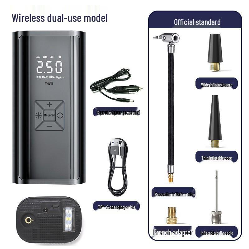 Wireless High-Power Digital Car Tire Inflator with Display