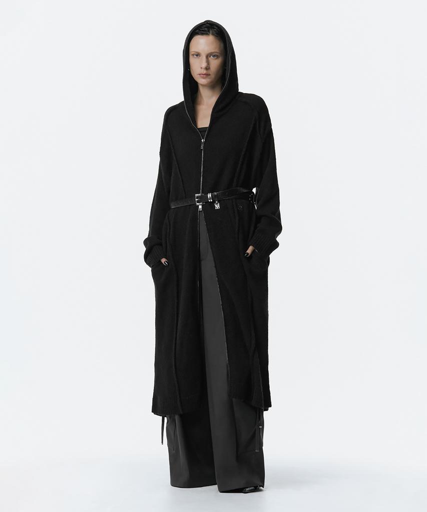 Teulimingbeodeu Hoodie Knit One-Piece [Black]
