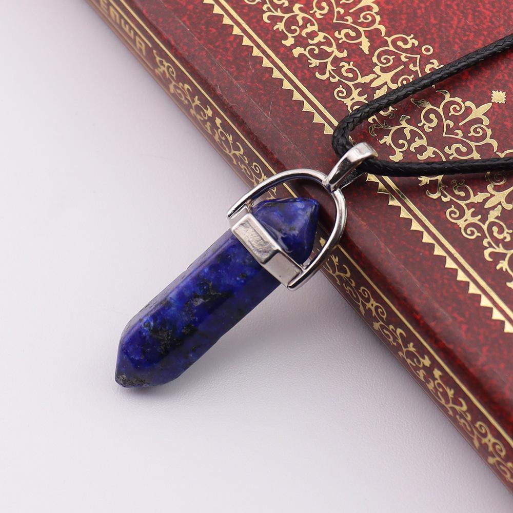 Handmade Amethyst & Rose Quartz Hexagonal Pendant Necklace N760