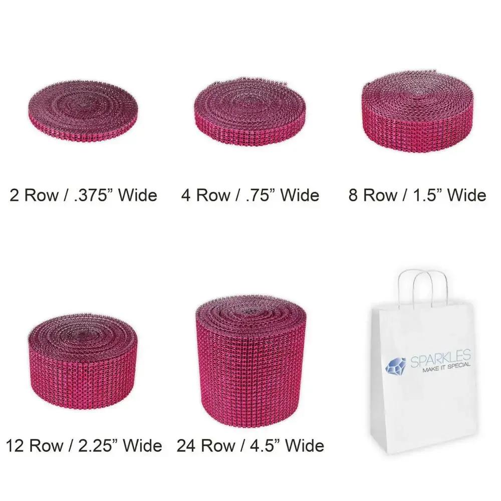 1 Yard 24 Rows Rhinestones Mesh Trimming Ribbon Wedding Diamond Rhinestone Cup Chain Party Decoration Cake