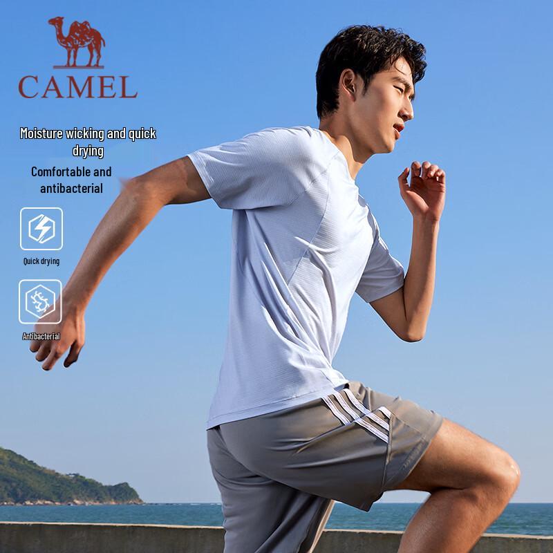 CAMEL Quick-Dry Short Sleeve Athletic T-Shirt XL