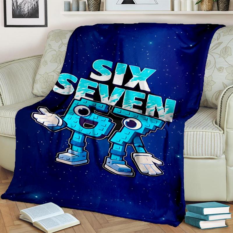 Space Adventure With Six Seven 67 Blanket Suitable for Sofas, Beds, Offices, And Camping - Perfect Gift for Halloween Christmas