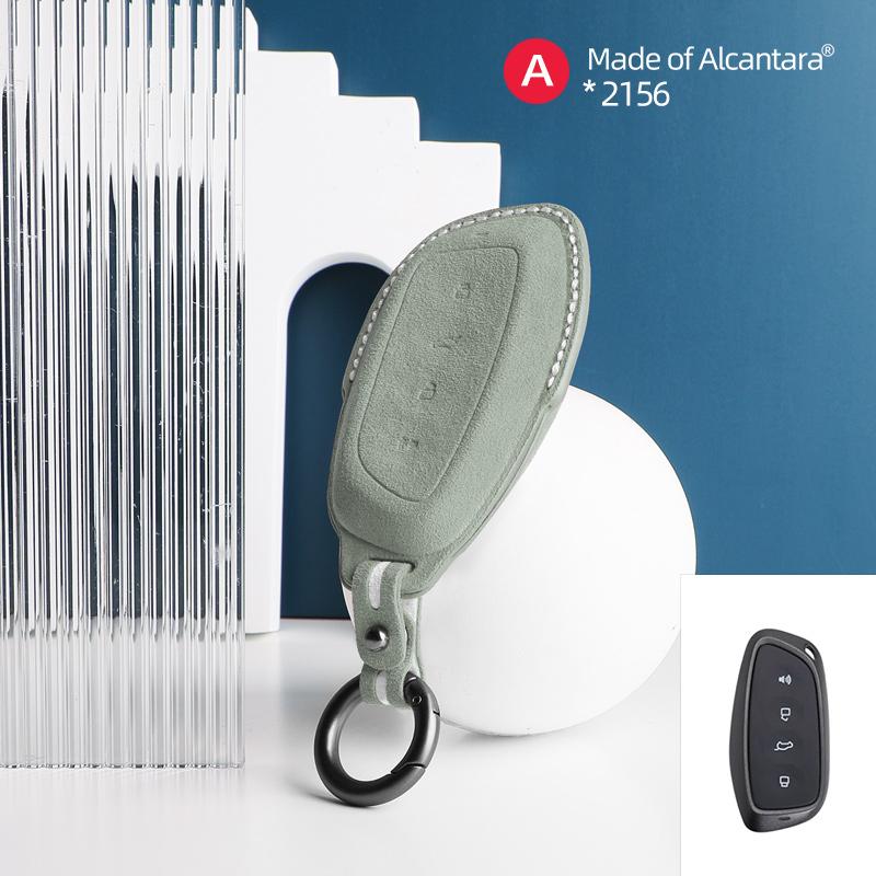 Car Key Case For Haval DARGO XY H-DOG H6 M6 F7 2023 2024 Alcantara Smart Remote Keyless Cover Shell Protector Accessories