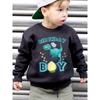 European sizes Kids'  Fashion Fleece Sweatshirt BIRTHDAY Kid Dinosaur And Dinosaur Eggs Cartoon Pattern Print Loose Casual Long Sleeve Pullover