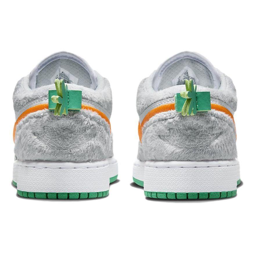 Air Jordan 1 Low GS Rabbit Kids Sneakers Grey Light-Smoke-Grey Total-Orange DZ6333-083