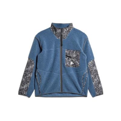X And Wander Zip Pocket Fleece Stand Collar Jacket Men Outerwear Blue HN6935