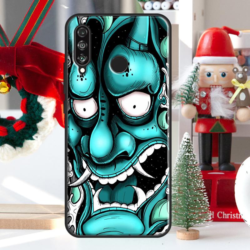 Japanese Oni Hannya Demon Mask For Huawei Nova 9 10 SE 11 Pro Y60 Y70 Y90 Y61 Y91 Y72 Y73 12i 11i 8i P20 P30 P40 Lite Case