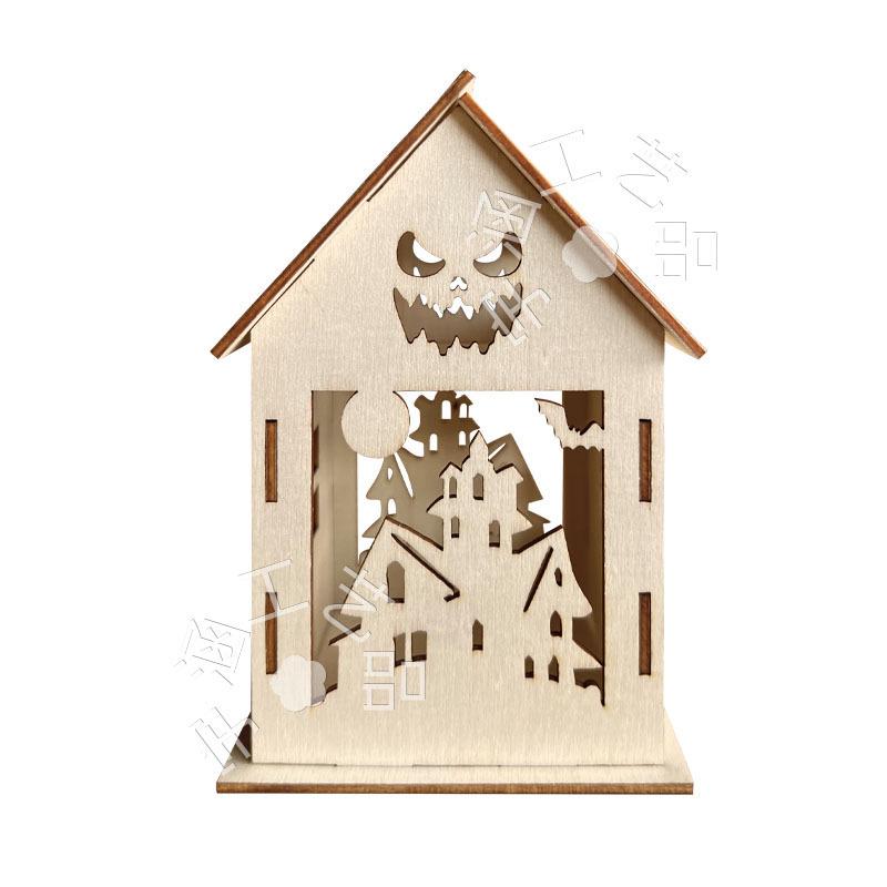 Wooden DIY Autumn Halloween Thanksgiving House Decoration Set
