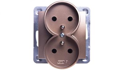 Impresja Double Socket Z/U Gold Metallic Gp-2Yrz//28