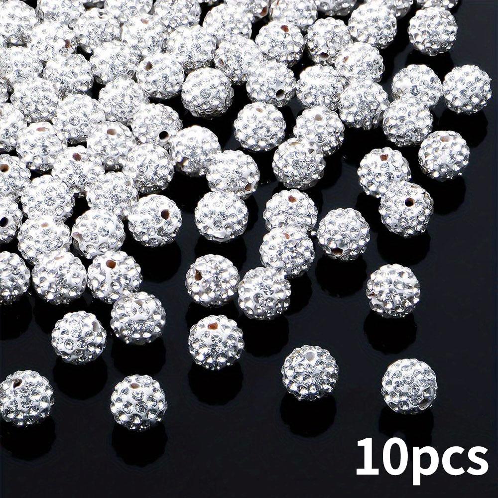10/20/40 jewelry decorative beads, 10mm sparkling crystal clay beads disco ball clay round beads loose, used for making DIY bracelets and necklaces
