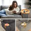 2026 Wooden Sofa Armrest Tray Circular Clip on Breakfast Tray Home Use Foldable Sofa Side Table Snack Integrated Storage Tray