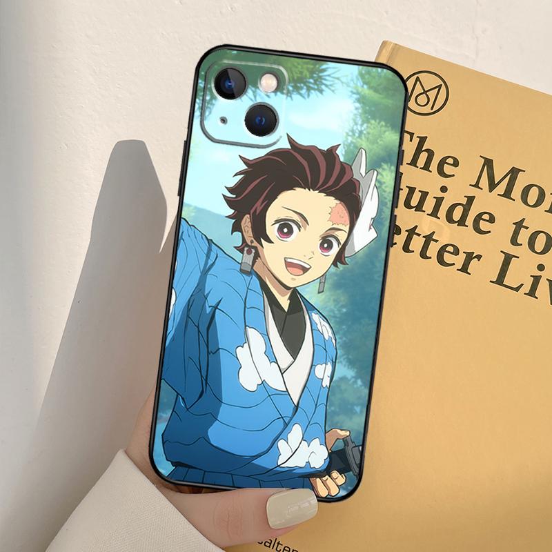 Anime Dämon Slayer Tanjiro Telefon Fall Für iPhone 12 11 13 14 Pro Max X XR XS Max 7 8 Plus SE 2020 12 Mini 13 Mini Abdeckung