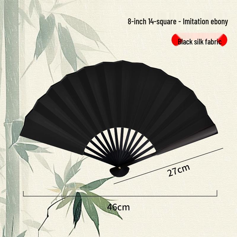 Silk Folding Fan: 8"-10" Waterproof, Tear-resistant, Calligraphy-Ready, Traditional Style