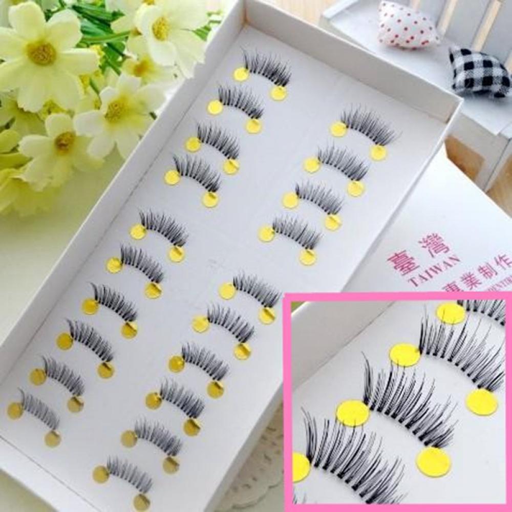 10 Pairs New Makeup Tool Natural Black False Eyelashes Fake Mini Half Corner