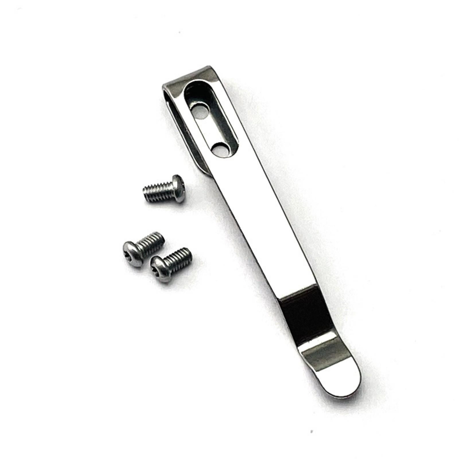

Задній затискач з нержавіючої сталі для кишенькового ножа, поясний затискач, ручка для складних ножів, DIY, виготовлення аксесуарів, запчастини з 3 гвинтами білий