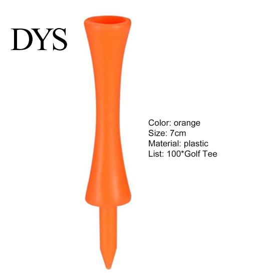 Sporting Good 100Pcs/Set Plastic Golf Tees Wear-resisting Stable Creative 70mm Tee Orange Devices for Home Club Device
