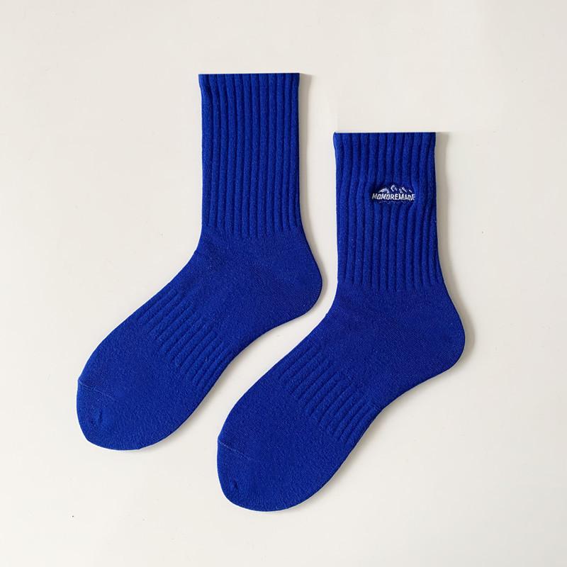 Socks Men's Solid Color Socks Women's Thick Thread Autumn And Winter New Breathable Sweat-Absorbing Sports Leisure