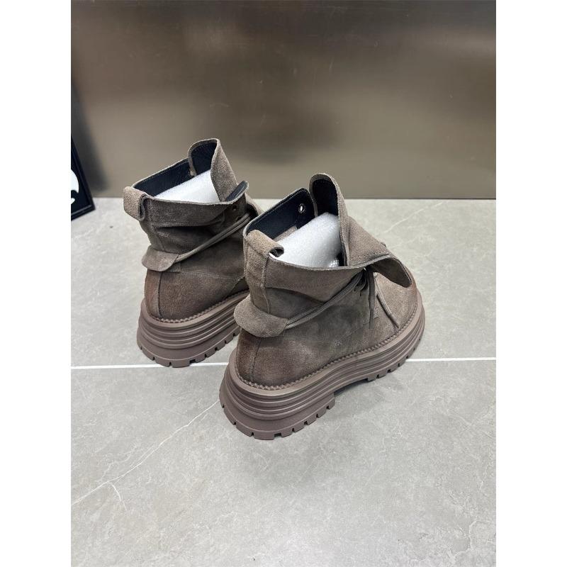 Suede Women's Boots 2025 Autumn/Winter New Style British Style Thick-soled Height-increasing Ankle Boots Retro Women's Shoes