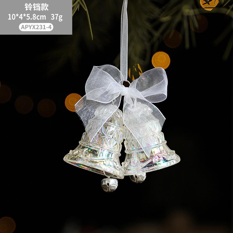 New Christmas Tree Pendant Acrylic Transparent Colorful Symphony Creative Bells Angel Girl Christmas Decoration Pendant Festive