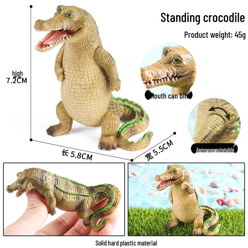 Wild Safari Animal Figurines: Giraffe, Elephant, Rhinoceros, Brown Bear, Tiger, Lion, Leopard, Hippopotamus - Solid Cognitive Toys