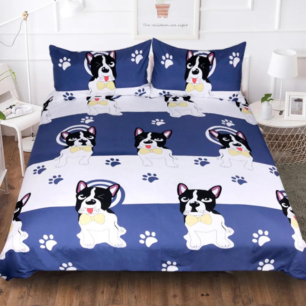 

Bed Linens 3d California King Beding Sets Dachshund Bed Warm Comforter High-End Premium Beding Duvet-set Blue Pug-dog Soft Duvet Cover Pilowcases 100*200cm Single
