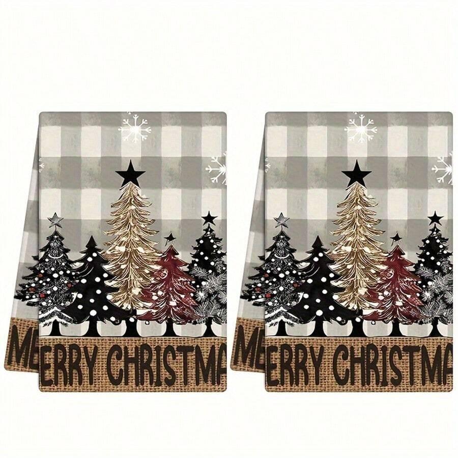 1pc/2pc/4pc/pack Christmas Scrub Sponge Creative Kitchen Dish Cloth Festive Cleaning Decor for Home & Table Kitchen Dish Towel Xmas Cleaning Supplies