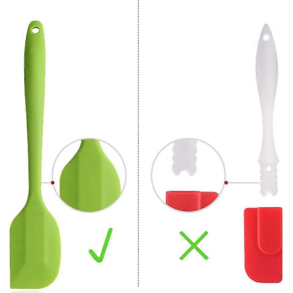 Silicone Spatulas Set - Pink 5 pcs Kitchen Utensil Set - Basting Pastry Brush - Pastry Oil Brush - Egg Beater - Slotted Turner,Green