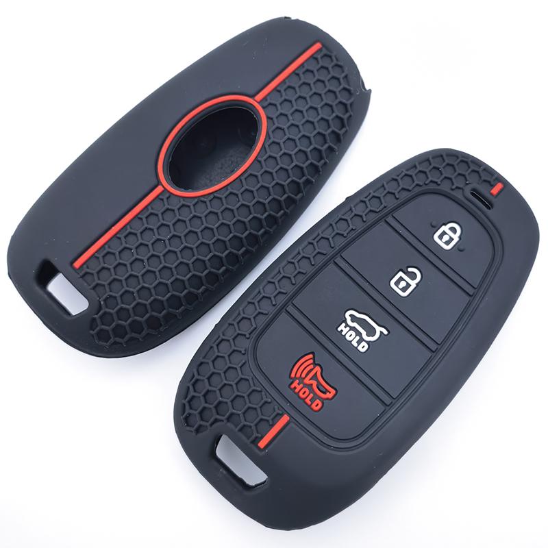 New Silicone Key Fob Cover Case Protect Skin Hood For Hyundai Tucson Solaris Sonata Hybrid Nexo Nx4 Santafe Dn8