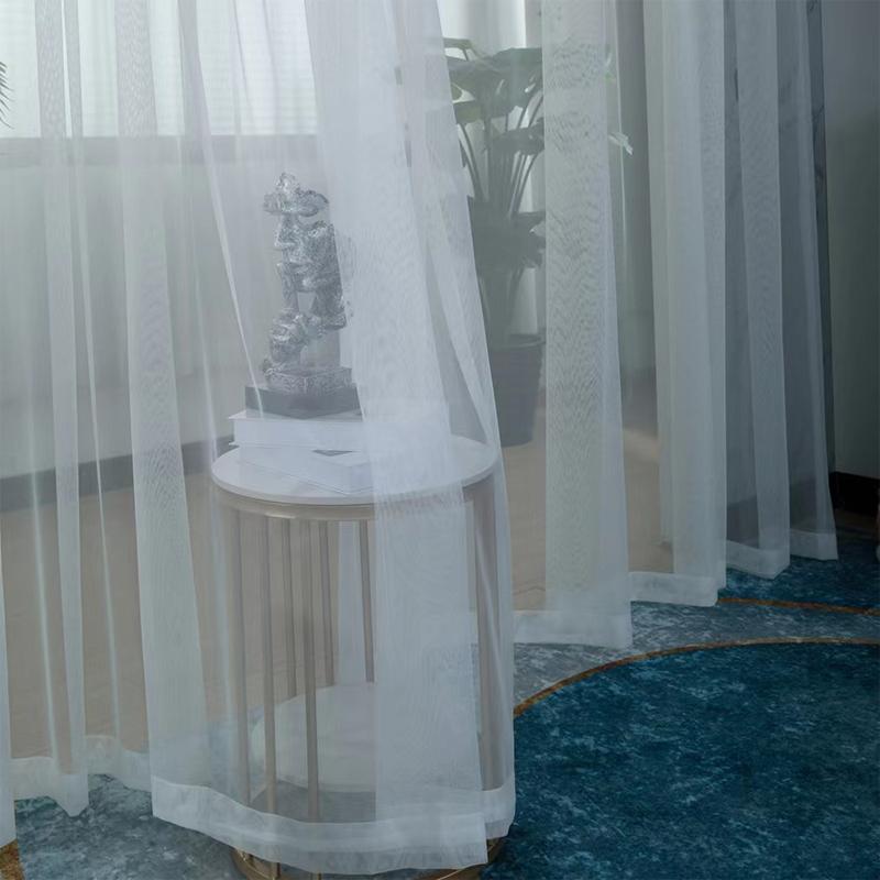 Solid Color Sheer Voile Curtain Window Sheer Semi Transparent Voile Rod Pocket Durable Elegant Clear Wedding Living Room