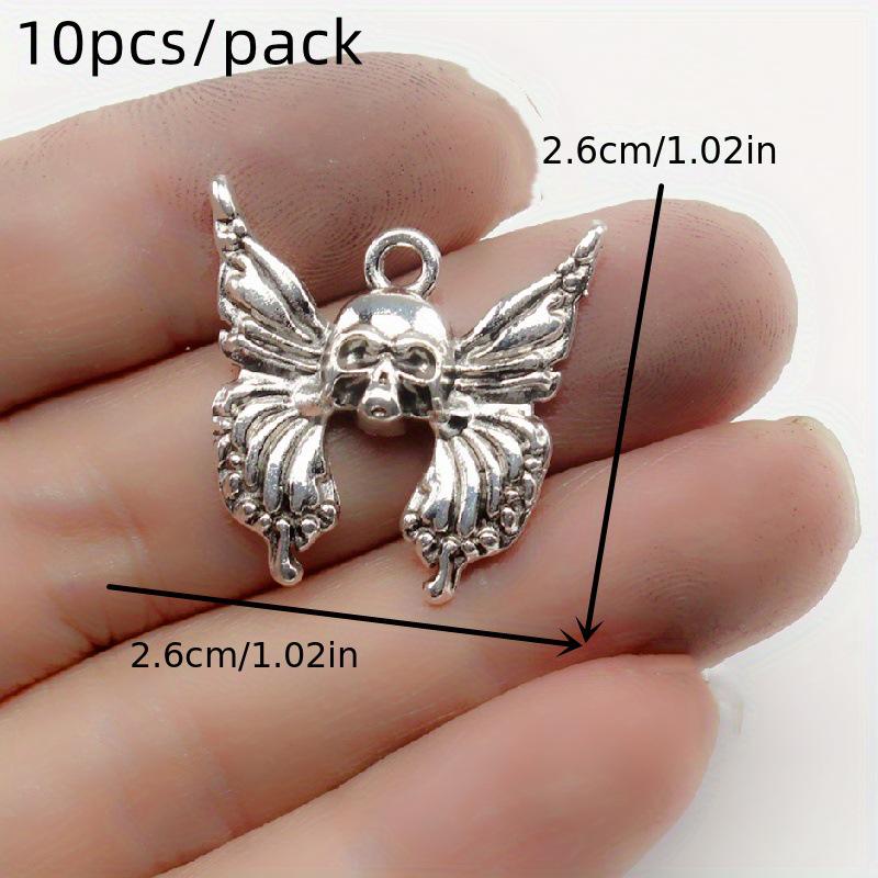 Elf Skull Alloy Pendant: Cross Punk Style Halloween Charm Jewelry Accessory