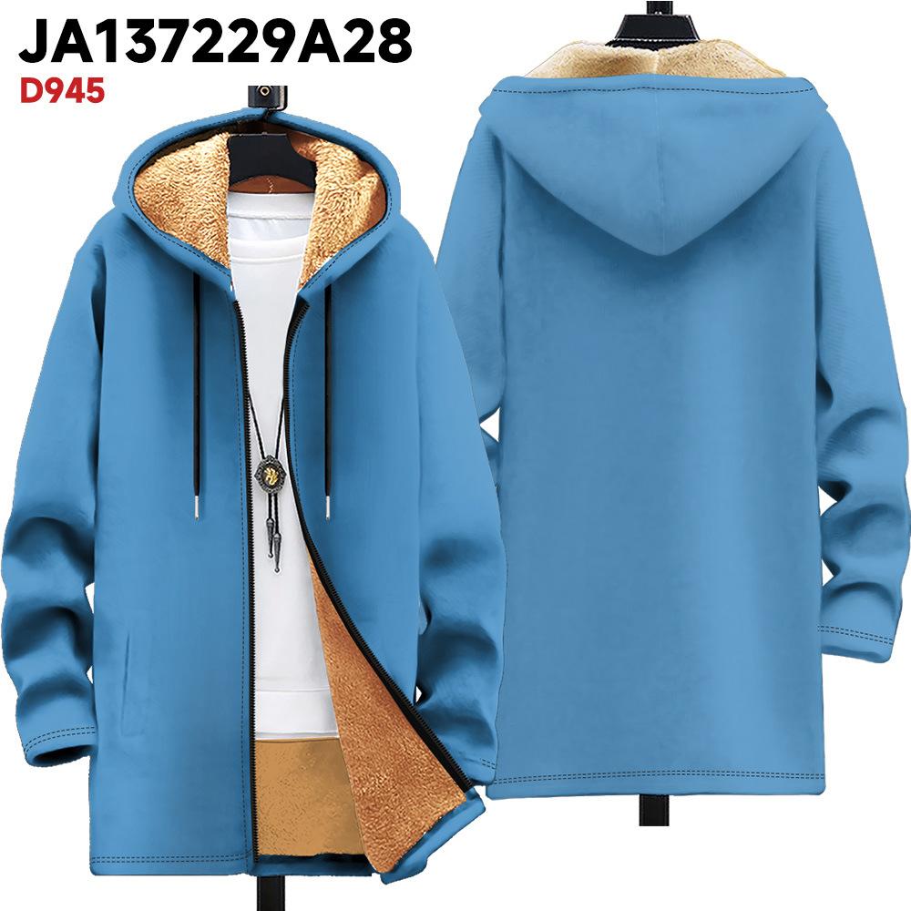 New jacket: multi-colored pattern elements, zipper hooded cardigan, thickened winter fleece padded clothes, yellow lining, trendy cotton clothes
