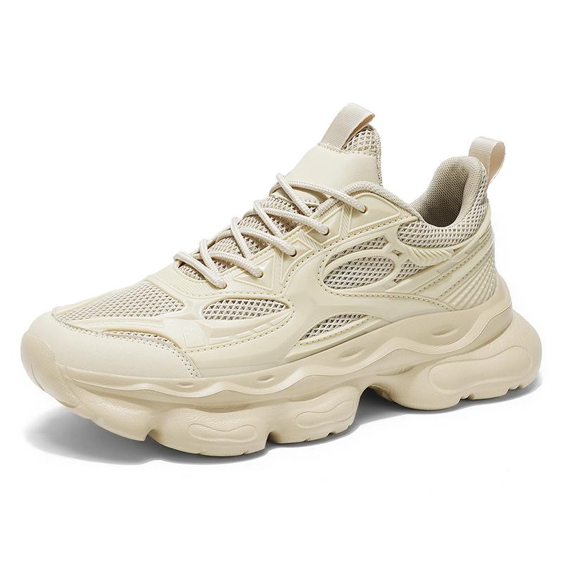 

New versatile men s shoes spring casual running sports shoes breathable men s lightweight thick soles increase the trend 39 хакі