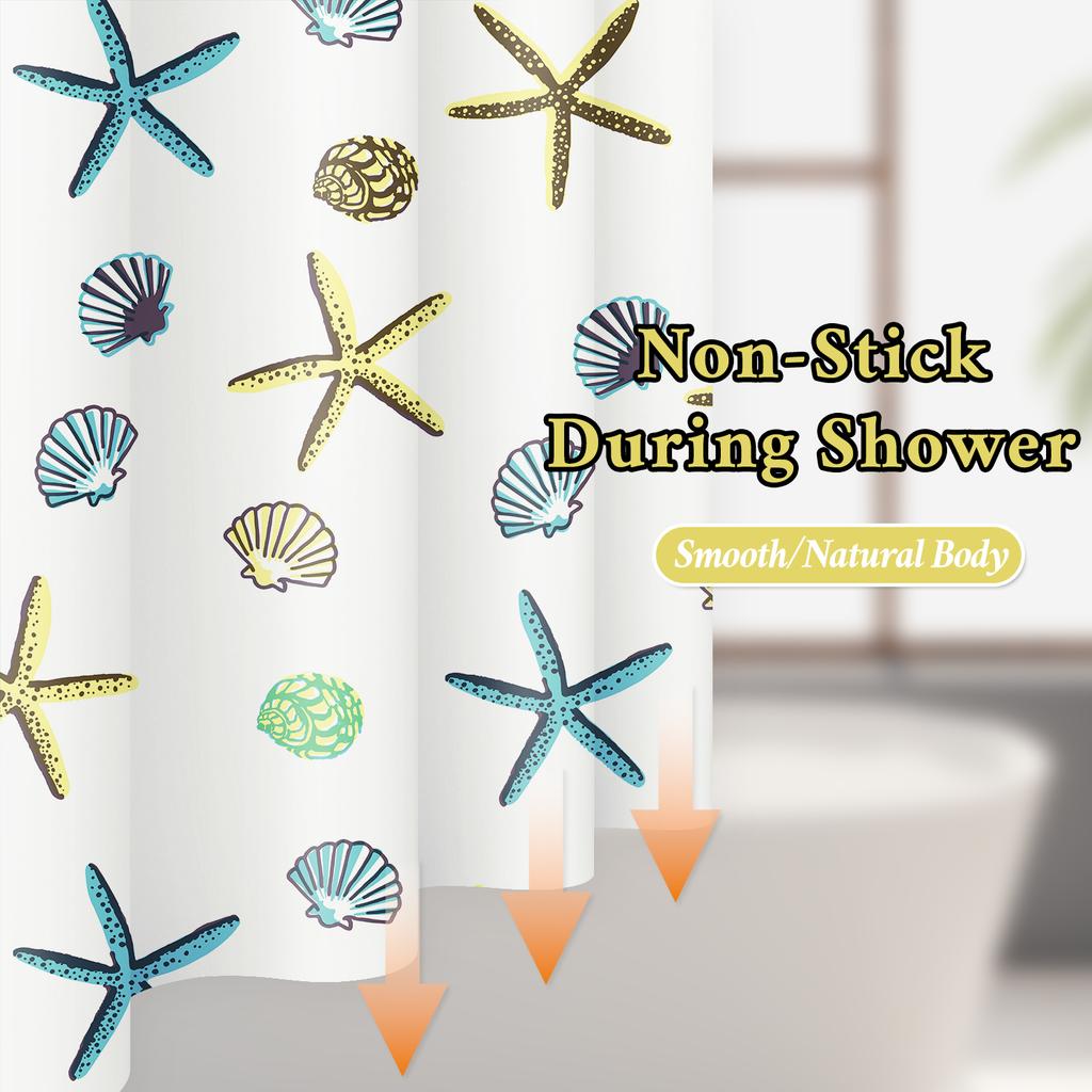 1Pc Ocean Sea Life Shower Curtain Waterproof Peva Beach Bathroom Accessories Design