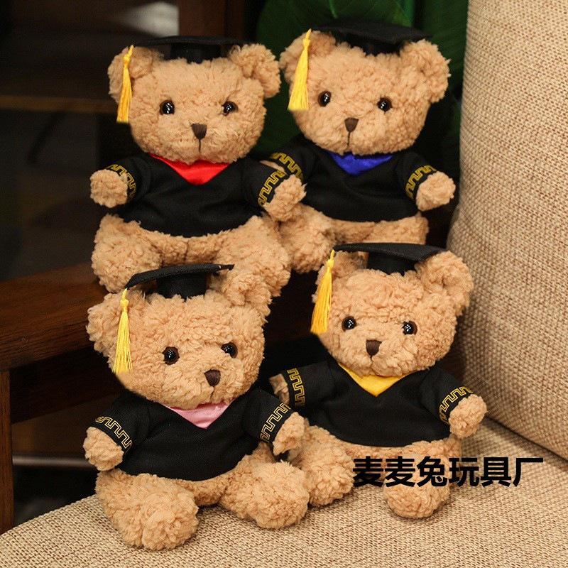 Graduation Doctor Bear Plush Teddy Bear Doll Graduation Commemorative Gift Wearing Doctor Hat Bear Can Be Determined