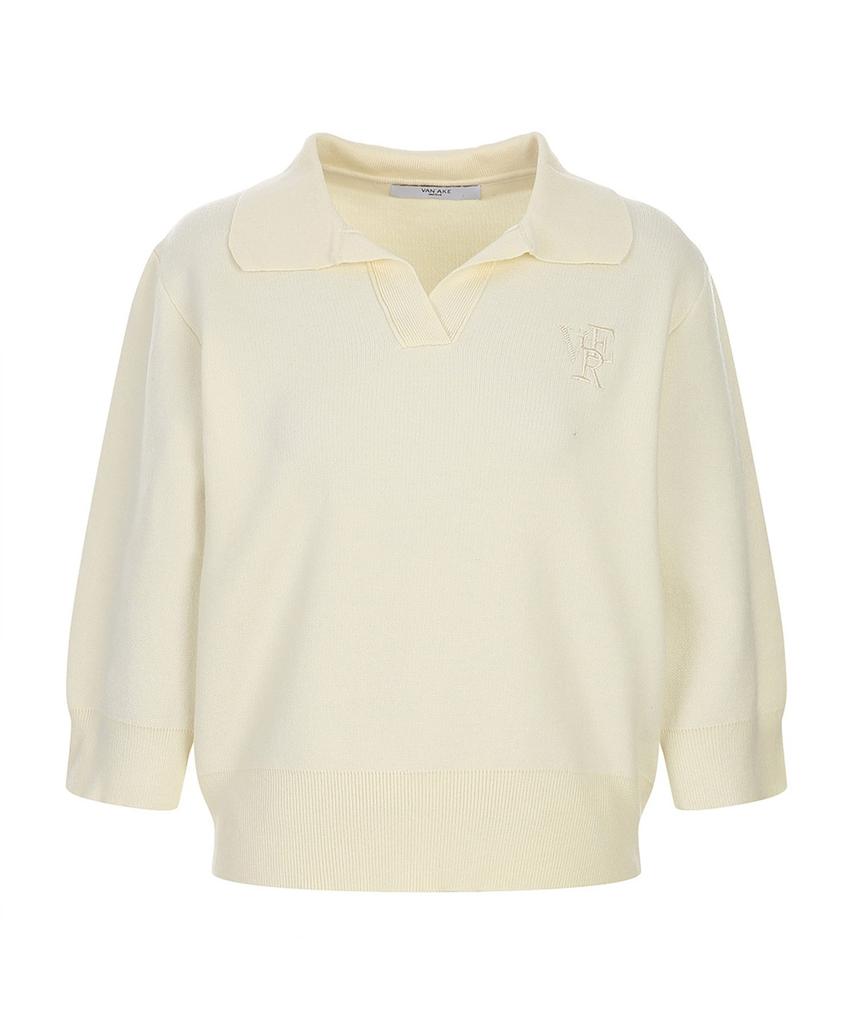 VANAKE Wide Collar 3/4 Sleeve Knit_Vb4Xktmv01Z