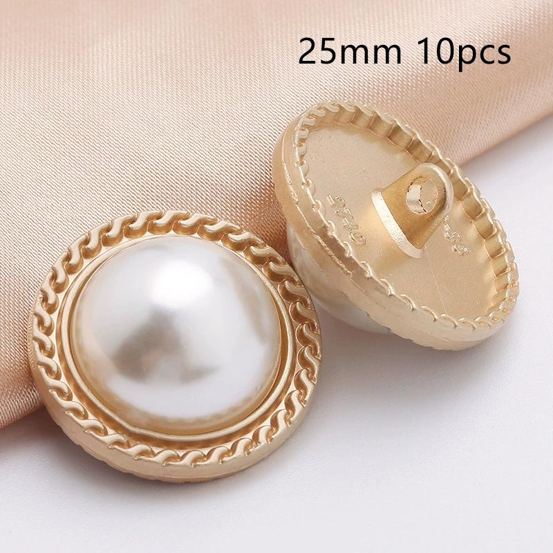 10Pcs 18/20/25Mm Flower Pearl Rhinestones Plastic Shank Buttons For Women Garment Jacket Sweater Handmade Sewing Accessories